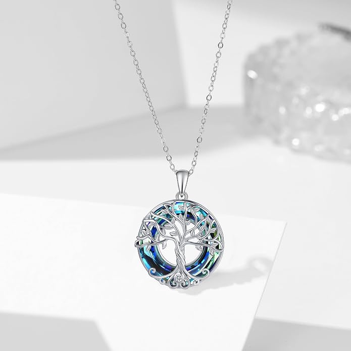 Tree of Life Thor Hammer Pendant Necklace for Women Sterling Silver S925 Jewelry for Women US1