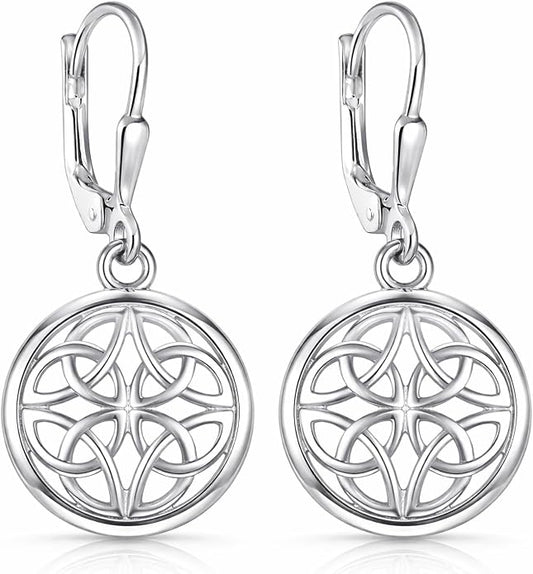 Charmsy 925 Sterling Silver Filigree Earrings for Women | Lightweight Diamond-Cut Openwork Leverback Dangle Earrings | Romantic Jewelry Gifts for Women