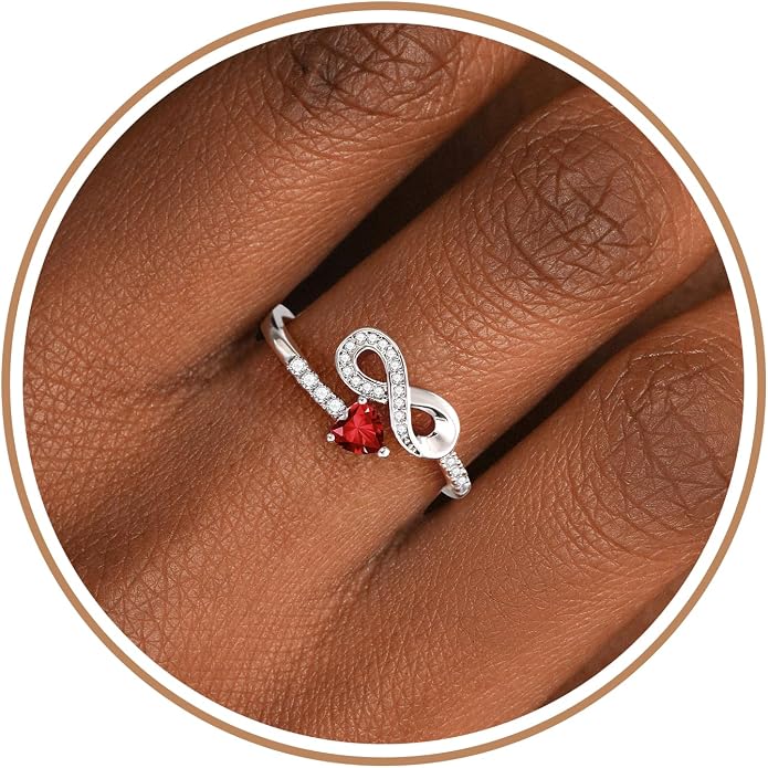Btysun Mothers Day Gifts, Birthday Gifts for Women Non Tarnish Gold Rings Adjustable 1-12 Birthstone Rings Birthday Gift for Wife Mom Stocking Stuffers Promise Ring Anniversary Wedding Jewelry