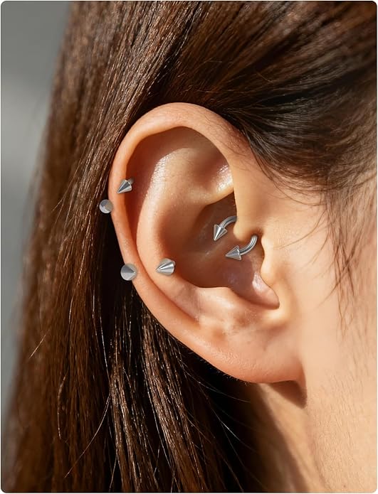 20G 18G 16G 14G 12G 8G 6G 4G 2G ASTM F136 Titanium Internal Thread Horseshoe Septum Ring Jewelry Circular Barbell Helix Snug Tragus Rook Daith Cartilage Earring Lip Ring Piercing Jewelry
