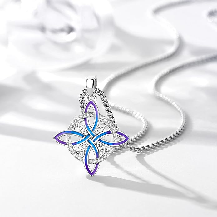 Pentagram/Celtic Knot/Witches Knot/Santa Muerte/Triple Moon Goddess/Baphomet/Hecate Necklace Sterling Silver Magic Wiccan Amulet Pagan Jewelry for Women Men