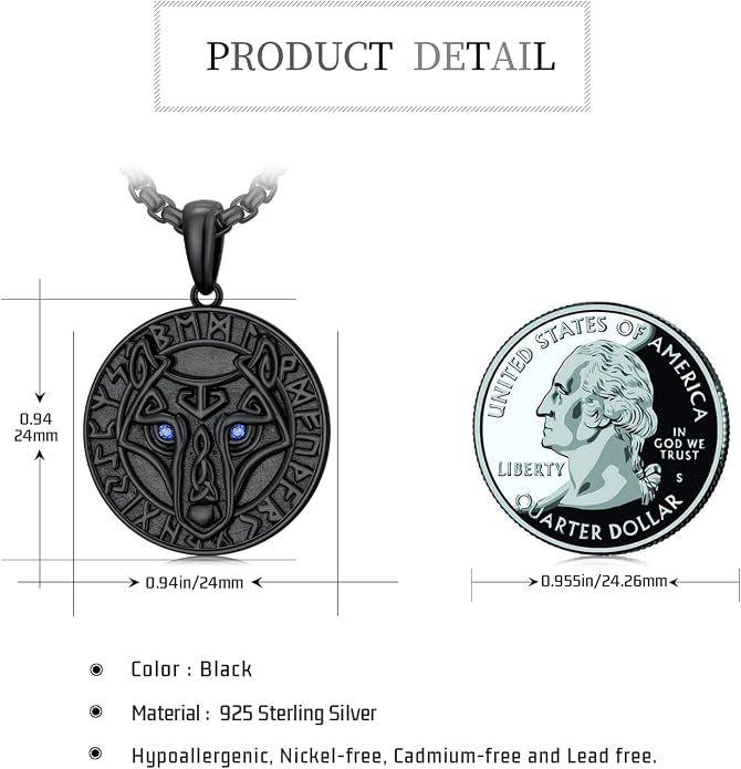 Viking Necklace for Men 925 Sterling Silver Viking Norse Pagan Jewelry Gifts for Women