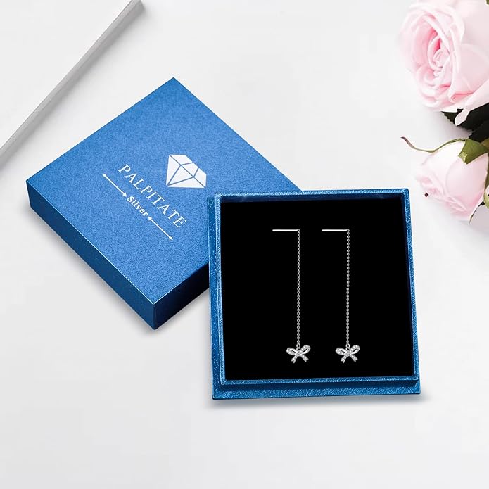 Palpitate Bow Earrings 925 Sterling Silver Women's Earrings Bow Jewelry Birthday Anniversary Christmas