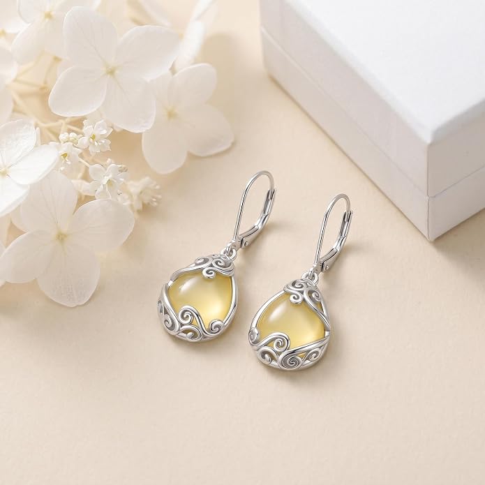 Teardrop Tree of Life/Filigree Earrings for Women Dangle Leverback Earrings Jewelry Gift Anniversary For Her