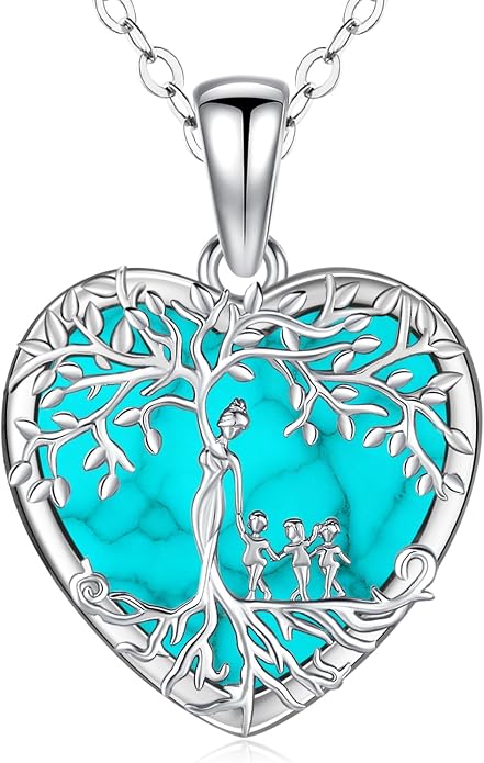 Odinstone Tree of Life Necklace, Sterling Silver Pendant for Women Family Tree Necklaces Jewelry for Mom/Wife/Grandma(With Fine Gift Box)