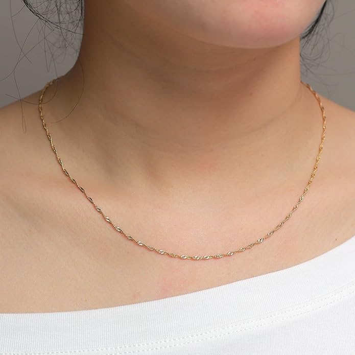 14K Gold Plated Paper Clip Chain Link Necklace Satellite Cross Key Starfish Turquoise Heart Necklace for Women