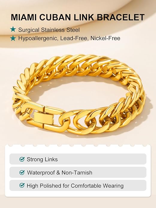 Supcare Unique Anniversary Birthday Valentines Fathers Day Stainless Steel Cuban Link Bracelets for Men Him, To My Man Dad Husband Love Always Remember Wrist Chain Bracelet Jewelry Gifts