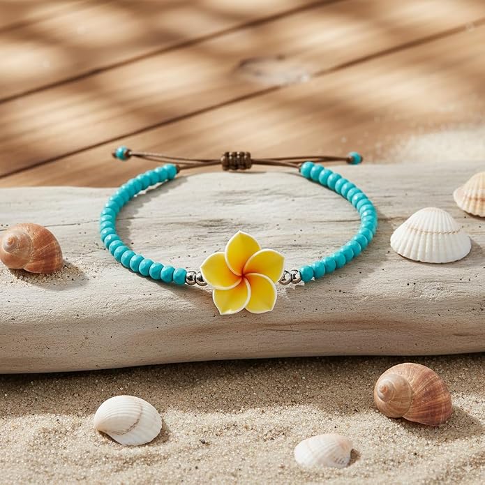 Anklets for Women, Handmade Colorful Beaded Adjustable Gemstone Anklet, Colorful Small Beads Hippie Foot Jewelry, Ankle Bracelet, Boho Style Waterproof, Gift Set with Box & Ribbon