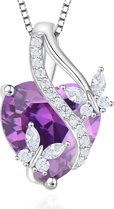 Butterfly Necklaces for Women Sterling Silver Infinity Heart Pendant Birthstone Jewelry Gift with 14k Yellow Gold/Rose Gold Plated