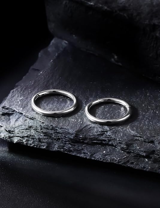 20G 18G 16G 14G 12G 10G 8G 6G 4G 2G Nose Rings Hoops Astm F136 Titanium Clicker Septum Lip Ring Tragus Helix Daith Rook Conch Snug Cartilage Lobe Earrings Hoop Piercing Jewelry For Women Men