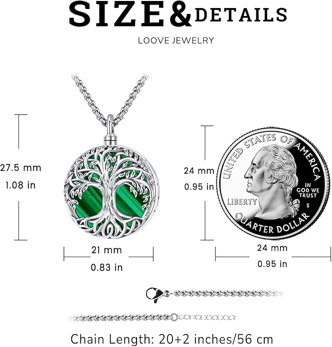 Jewelry Gifts - Tree of Life Necklace Sterling Silver Abalone Shell/Opal/Moonstone/Black Onyx/Turquoise/Malachite/Crystal Family Tree of Life Jewelry for Women Men