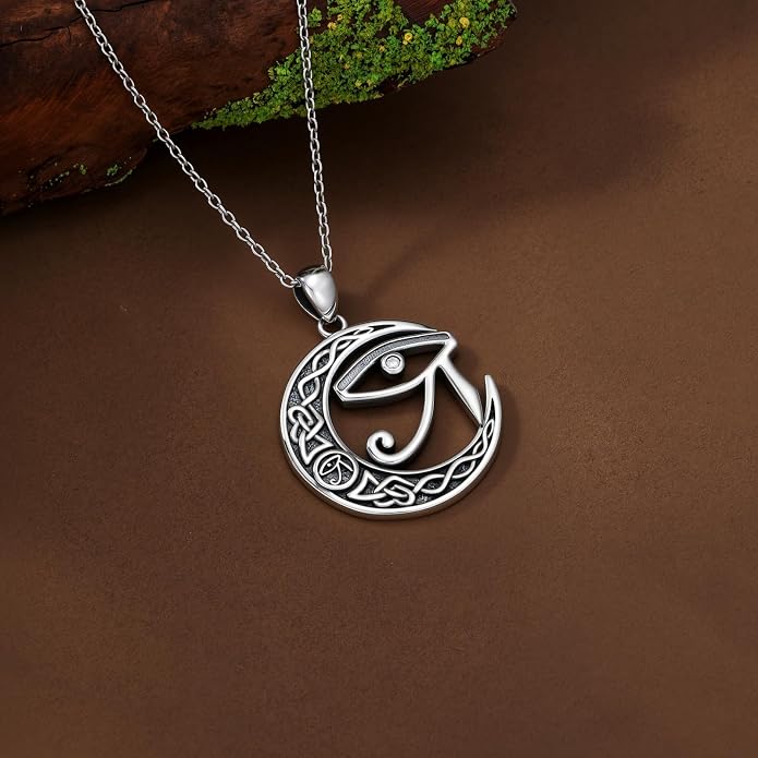 Cross/Pentagram/Tree of Life/Celtic Trinity/Anchor/Thor's Hammer/Sun/Eye of Horus Necklace Moon Pendant Mothers Day Gifts for Women