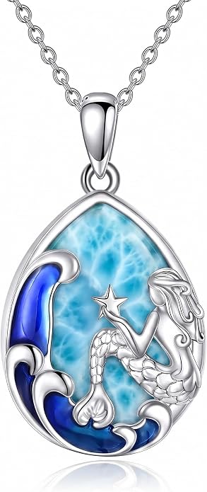 POPLYKE Mermaid Necklace 925 Sterling Silver Classic Necklace Mermaid Pendant Birthday Gifts Jewelry for Women