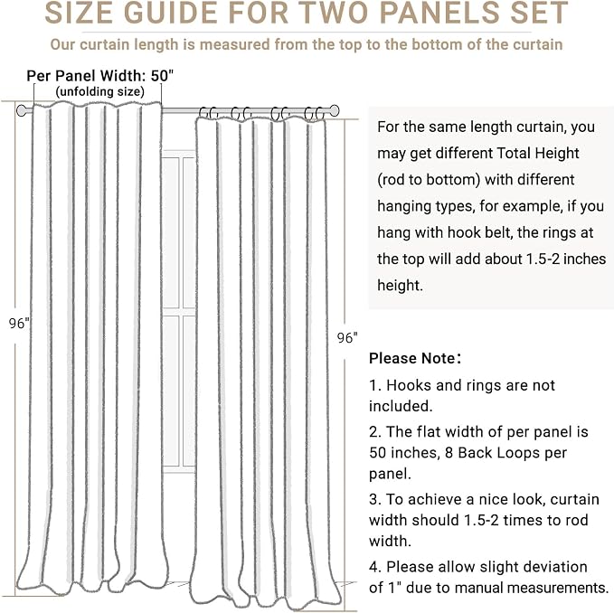 100% Blackout Shield Linen Blackout Curtains for Bedroom 96 Inches Long, Back Tab/Rod Pocket Living Room Drapes, Thermal Insulated Blackout Curtains 2 Panels Set, 50" W x 96" L, Terracotta