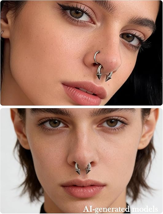 20G-2G ASTM F136 Titanium Septum Rings Nose Ring Hoops Circular Barbell Helix Snug Tragus Rook Daith Cartilage Earring Sneke Bites Lip Ring Hoop Smiley Piercing Jewelry for Women Men 6mm-19mm