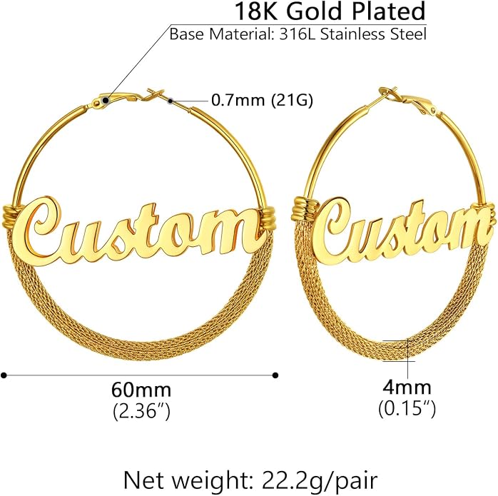 PROSTEEL 30/40/60/80/100mm Chunky Hoop Earrings For Women Gold Plated/Black Stainless Steel Hoops Earrings Statement Jewelry