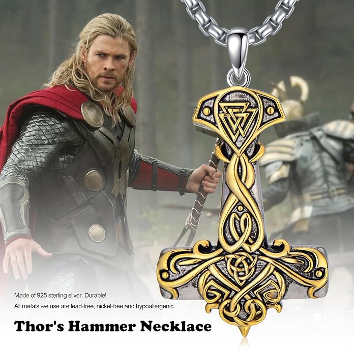 Viking Necklace for Men 925 Sterling Silver Viking Norse Pagan Jewelry Gifts for Women