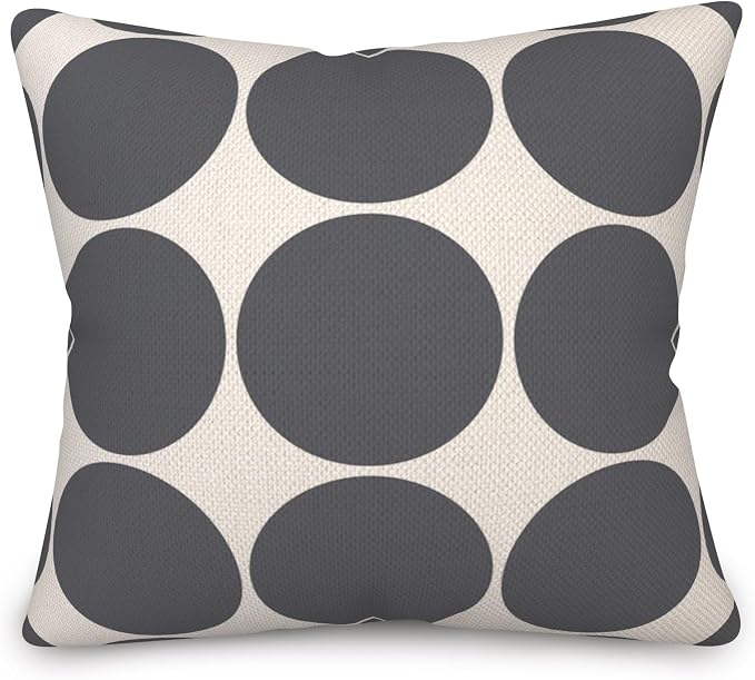 4 Pcs/Set Geometric Pillow Covers Boho Grey Winding Strips Circle Mid Century Geometry Stripes Minimalist Throw Pillow Covers for Home Sofa Couch Outdoor Decorative, 20"x20", Grey White