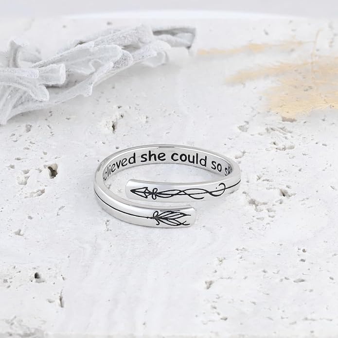 925 Sterling Silver Inspirational Rings for Women Hope Rings Encouragement Jewelry