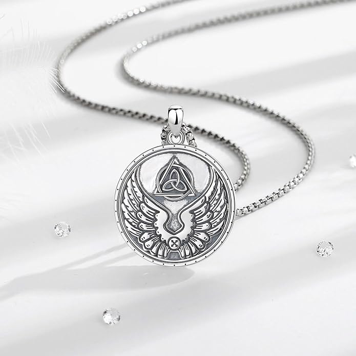 AEONSLOVE Tetragrammaton De Plata 925 Sterling Silver Tetragrammaton Necklace/Metatron Cube Pendant Amuleto De Proteccion Gifts for Women Men