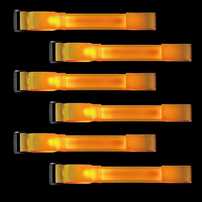 M.best 8pcs LED Light Up Bracelets Glow Flashing Wristbands Glow in The Dark Party Supplies for Wedding, Raves, Concert, Camping,Sporting Events, Party Yellow
