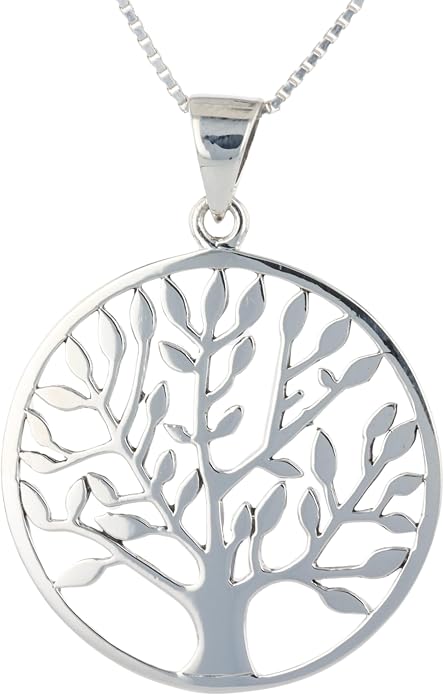 Jewelry Trends Large Celtic Tree of Life Sterling Silver Pendant Necklace 18"