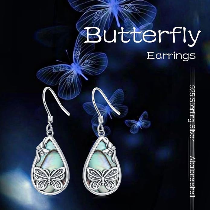 Butterfly/Cardinal/Rabbit/Frog/Turtle/Dragonfly/Flamingo/Mermaid/Hummingbird/Robin/Raven/Owl/Whale/Cat Earrings S925 Sterling Silver Animal Jewelry Gifts for Birthday Christmas