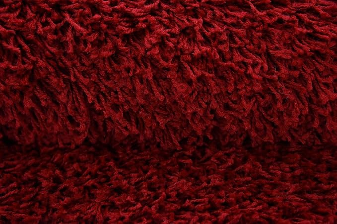 Unique Loom Solid Shag Collection Area Rug (9' x 12' 2" Rectangle Cherry Red)