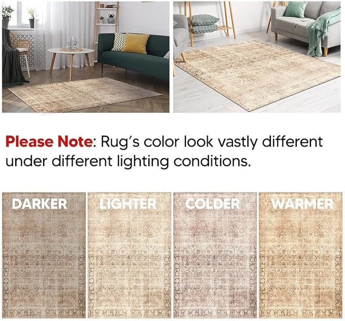 Keen Home Design 24"x36" Rug - Machine Washable Entry Rug with Non-Slip Backing, Ideal for Enteryway, Kitchen, Bathroom, Laundry Room - Vintage, Easy Clean, Durable, Low Pile - (2' x 3')