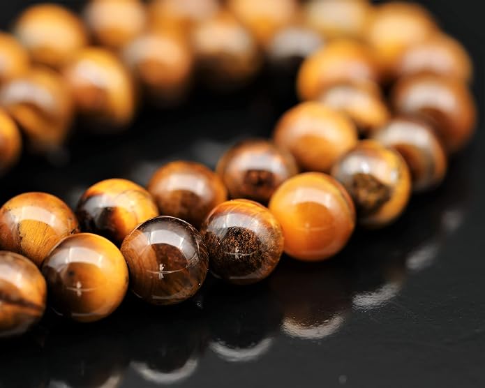 Natural Gemstone Beaded Choker Necklace | 8mm Handmade Adjustable Jewelry for Men & Women | Chakra Balancing Crystal Necklace | Spiritual Gift | Macrame Cord with Extender