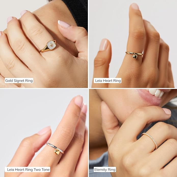 Ana Luisa Gold Rings for Women - 14K Gold Plated Rings for Women Non Tarnish - Trendy Stacking Ring for Daily Wear - Twisted, Heart, Eternity Ring Styles - Hypoallergenic & Water-Resistant Jewelry