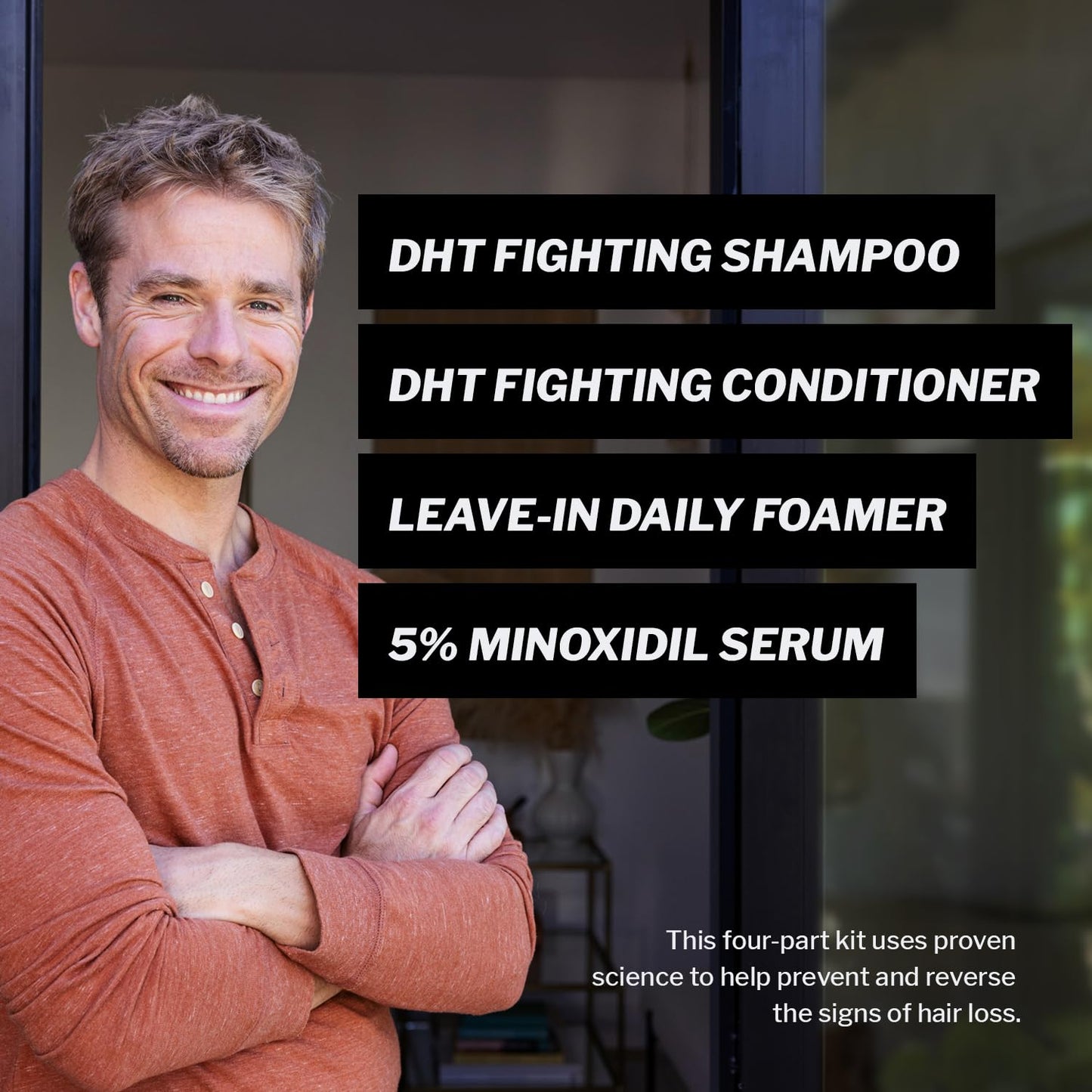 Shapiro MD Hair Growth Experts Men's Regrowth Kit Plus: Shampoo, Conditioner, 5% Minoxidil, Leave-In Foam, Complete Anti Hair Loss and Thinning Hair Solution for Men, 1 Month Supply