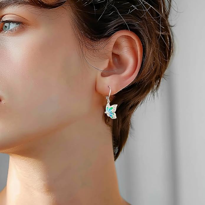 Tree of Life/Cat/Turtle/Butterfly/Flower/Celtic/Turquoise/Moonstone Dangle Earrings for Women Sterling Silver Cute Animals Drop Earrings Jewelry Gifts