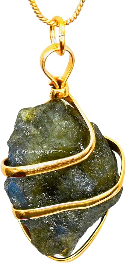 Amazing Gemstone Labradorite Crystal Necklace for Women - Premium Raw Healing Crystals for Gifts for Mom, Mothers, Teen Girls and Girlfriend