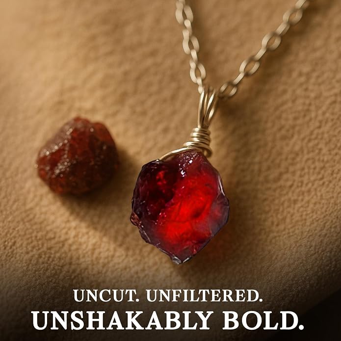 Raw Birthstone Crystal Necklace for Women, Hypoallergenic 925 Sterling Silver Pendant, Adjustable 16+2" Silver Chain, Light Natural Gemstone Jewelry for Everyday Wear & Gift for her & him