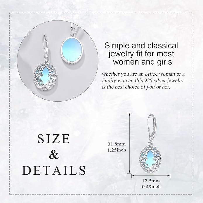Teardrop Earrings Sterling Silver Filigree Irish Celtic Teardrop Drop Earrings Jewelry Gifts For Women