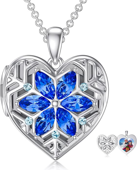 Dorunmo Personalized Locket Necklace 925 Sterling Silver that Holds Pictures Butterfly Birthstone Photo Heart Locket Custom Jewelry Congratulations New Beginnings New Job Gifts for Women