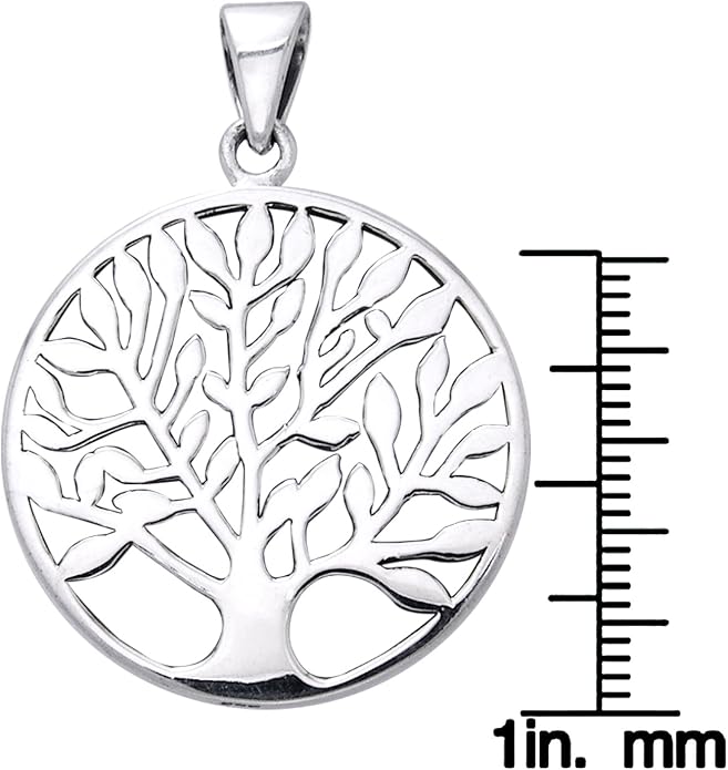 Jewelry Trends Large Celtic Tree of Life Sterling Silver Pendant Necklace 18"