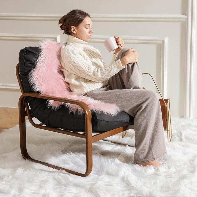 Ashler Home Deco Faux Fur Rug, Fluffy Shaggy Area Rug Ultra Soft 5 x 7 Feet Rectangle White Fuzzy Rug Machine Washable Shag Rug for Nursery, Bedroom, Kids Room, Living Room