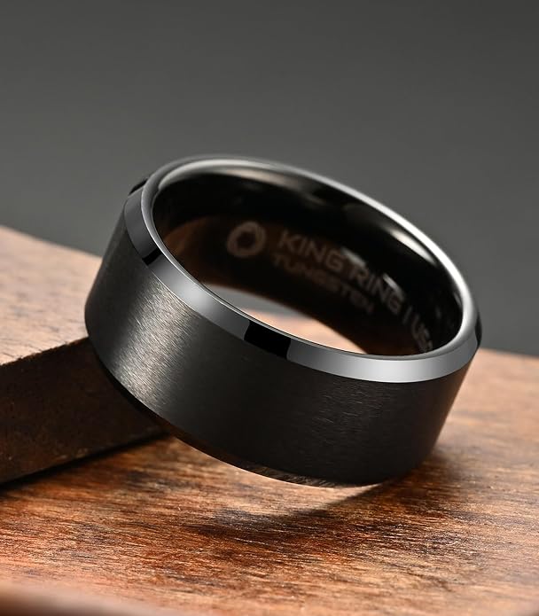 King Ring Tungsten 4/6/8/10mm Rings – Super Polished Matt Finish Tungsten Rings – Designed in USA