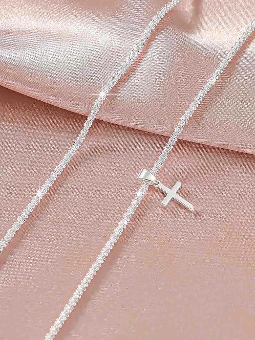 Yalice 925 Sterling Silver Ankle Bracelets for Women Dainty 14K Gold Plated Anklets Set Shiny Waterproof Ankle Chain Cross Beach Foot Jewelry Gifts