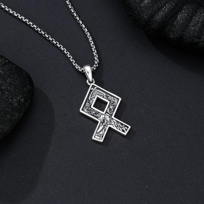 ROMANTICWORK Viking Necklace for Men 925 Sterling Silver Viking Pendant Necklace Amulet Jewelry for Father Husband Birthday Christmas