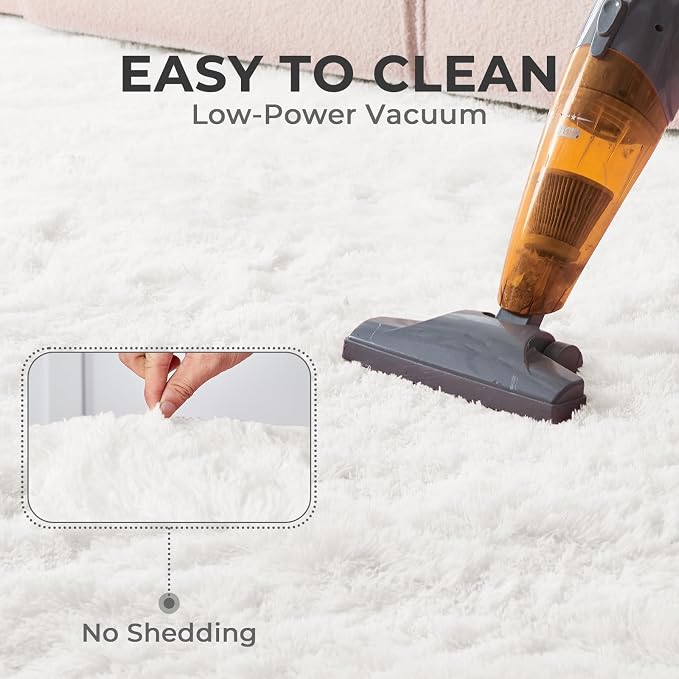 OPPODREAM 4x6 White Rugs for Bedroom, Ultra-Soft Fluffy Area Rugs for Living Room, 4 x 6 Shag Carpet for Nursery, Kids, Girl, Boy, Baby, Plush, Fuzzy, Shaggy, Cute Home Decor