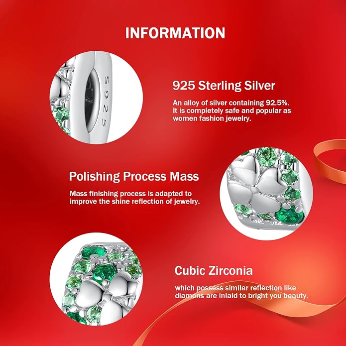 NINGAN 925 Sterling Silver Charm Golden Love Charm Buckle Safety Chain Travel Bead Firefly Dragonfly Pendant, Suitable for Women Bracelet and Necklace as Gift from Mom and Friends