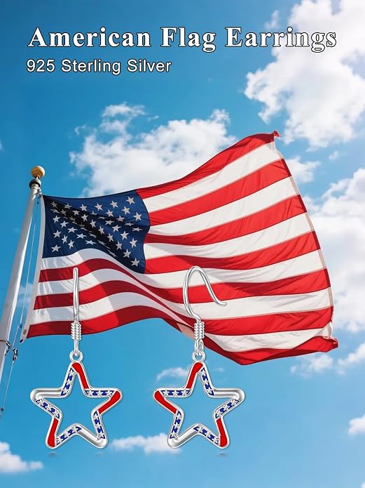 Seiyang Dangle Earrings 925 Sterling Silver Animal/American Flag/Turquoise Dangle Drop Earrings Jewelry Gifts for Women