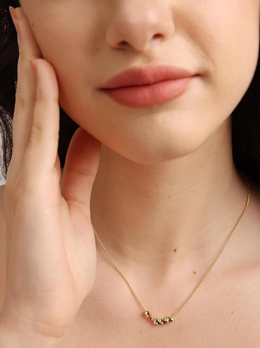 FRUMOS Gold Plated Necklace for Women, Dainty Layered Chain Necklace, Fashion Jewelry for Daily Wear