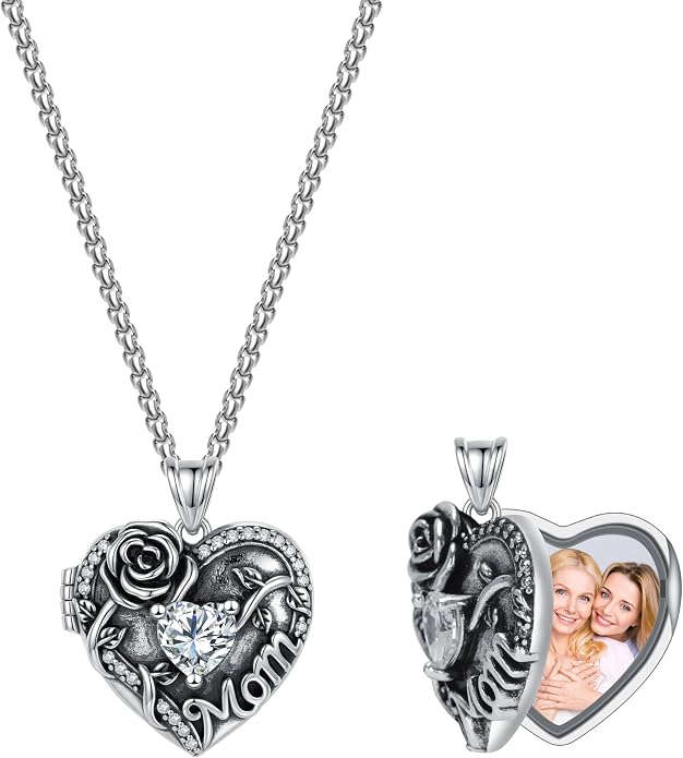 925 Sterling Silver Necklace for Men Women, Birthday Keepsake Jewelry Gifts for Mom Dad Friend