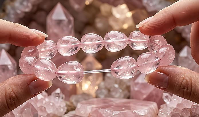 Natural Gemstone Bead Bracelet for Women – Healing Crystal Reiki Bracelet, Handmade Spiritual Protection Jewelry, Energy Stone Stretch Bracelet Gift for Women & Girls