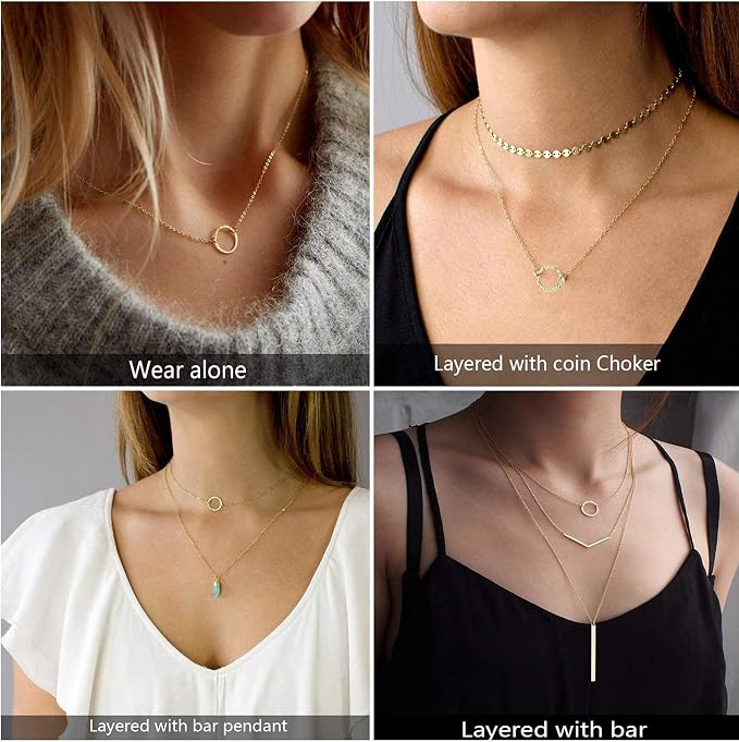 Lcherry Dainty Choker Necklace for Women 14K Gold Plated Choker Necklace Gifts for Her