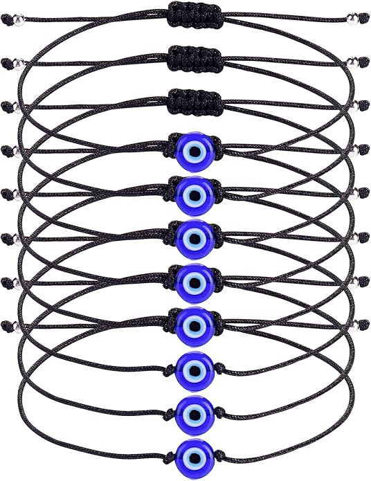 4 Pcs Evil Eye Bracelets & Anklet - Handmade Evil Eye Jewelry for Women's Protection